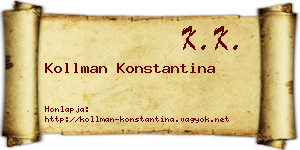 Kollman Konstantina névjegykártya